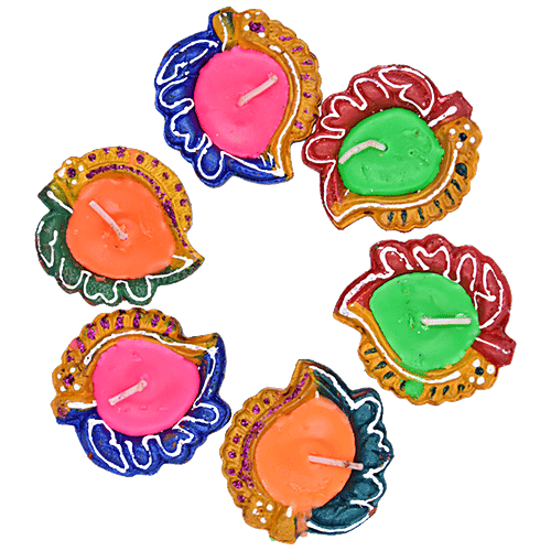 Dia Craft Dia Craft Designer Wax Diya Box - 1c, 6 pcs  