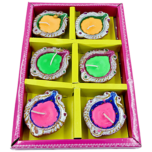 Dia Craft Dia Craft Designer Wax Diya Box - 1d, 6 pcs  