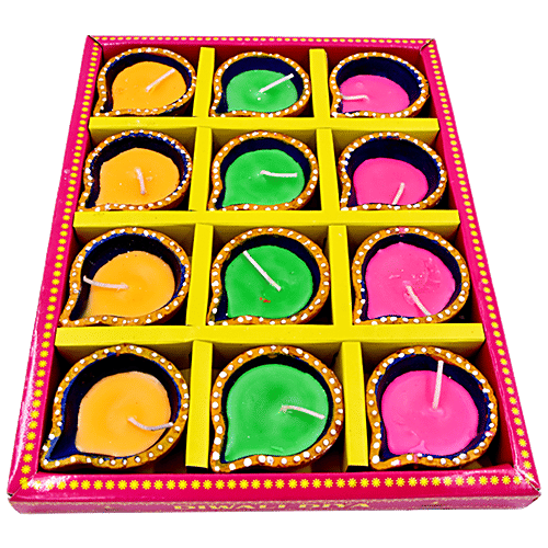Dia Craft Dia Craft Designer Wax Diya Box - 1b, 12 pcs  