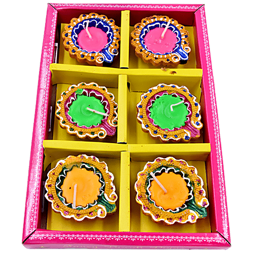 Dia Craft Dia Craft Designer Wax Diya Box, 6 pcs  