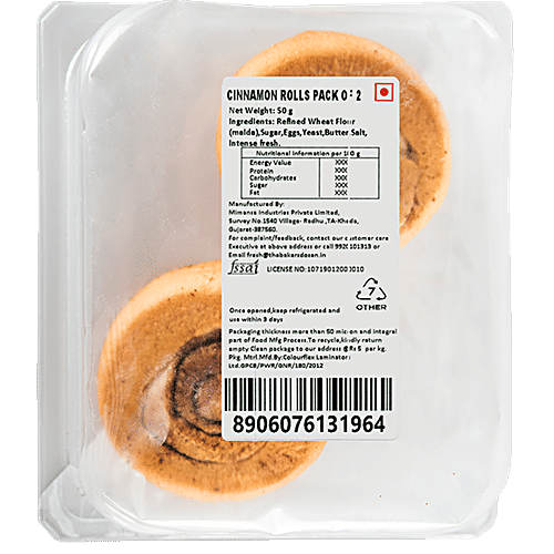 The Baker's Dozen Cinnamon Rolls, 50 g (Pack of 2) No Preservatives