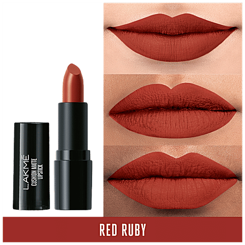 Lakme Cushion Matte Lipstick, 4.5 g Red Ruby 