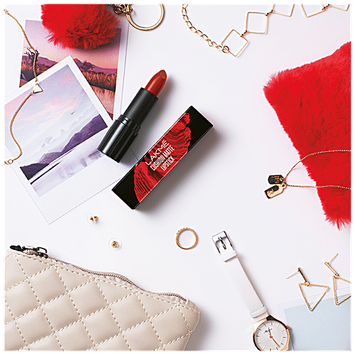 Lakme Cushion Matte Lipstick, 4.5 g Red Ruby 