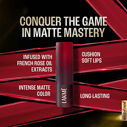 Lakme Forever Matte Lipstick, 4.5 g Pink Rose Made With French Rose Oil Extracts
