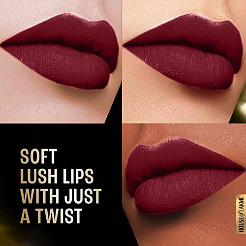 Lakme Forever Matte Lipstick, 4.5 g Plum Obsession Made With French Rose Oil Extracts