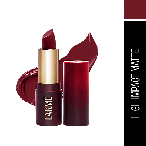 Lakme Forever Matte Lipstick, 4.5 g Plum Obsession Made With French Rose Oil Extracts