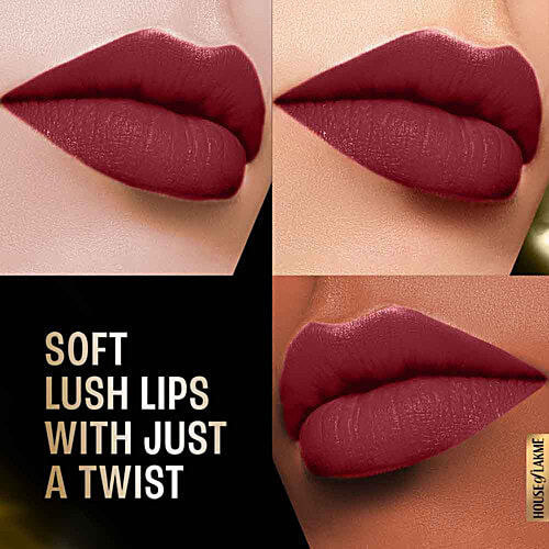 Lakme Forever Matte Lipstick, 4.5 g Burgundy Bloom Made With French Rose Oil Extracts