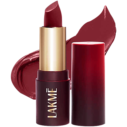 Lakme Forever Matte Lipstick, 4.5 g Burgundy Bloom Made With French Rose Oil Extracts