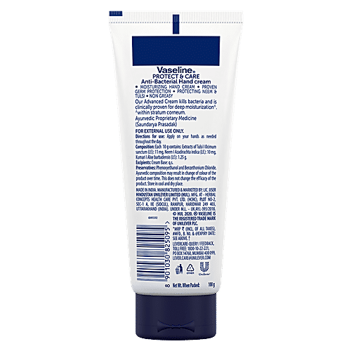 Vaseline Anti-Bacterial Hand Cream, 100 g  