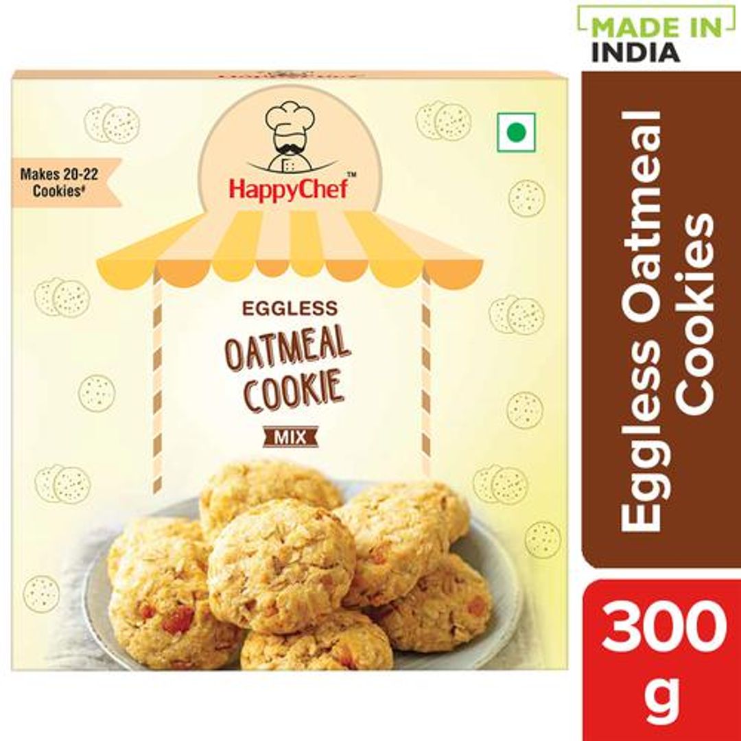 HappyChef Eggless Oatmeal Cookie Mix - Quick & Easy, 300 g 