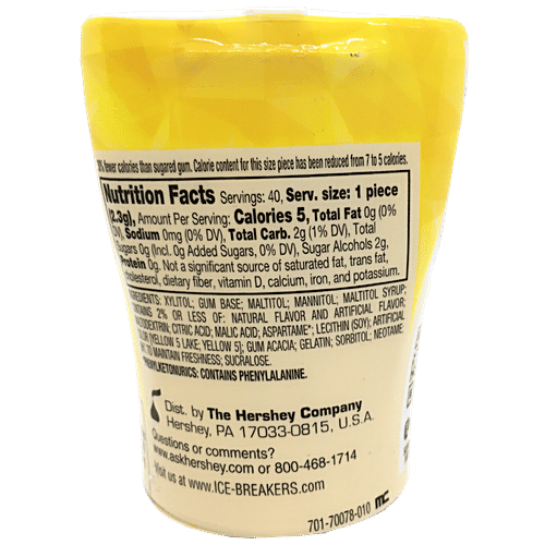 Ice Breakers Ice Cubes Cool Lemon, 91 g Polypack Long Lasting Flavor