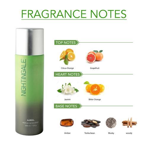 Ajmal Nightingale Parfum Deodorant - Marine Woody Fragrance, 200 ml  