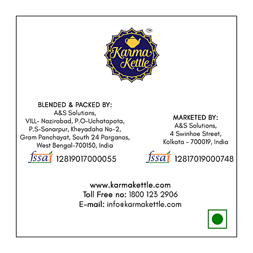 Karma Kettle Green Tea - Unbleached & Staple-Free Teabags, 200 g (100 Bags x 2 g each) Zero Fat, Staple-Free