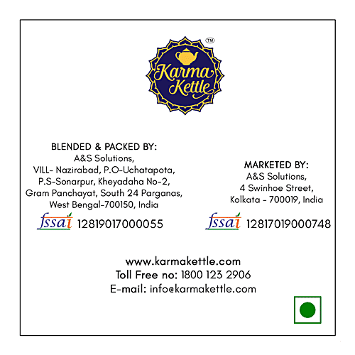 Karma Kettle Masala Tea - Unbleached & Staple-Free Teabags, 200 g (100 Bags x 2 g each) Zero Fat, Staple-Free