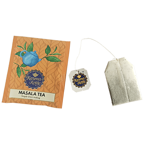 Karma Kettle Masala Tea - Unbleached & Staple-Free Teabags, 200 g (100 Bags x 2 g each) Zero Fat, Staple-Free