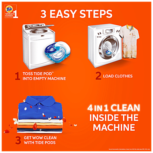 Tide Matic 4 In 1 PODs Detergent - 1 POD Is 1 Wash In Washing Machine, 357 g (18 counts) Whiteness, Stain Removal, Brightness