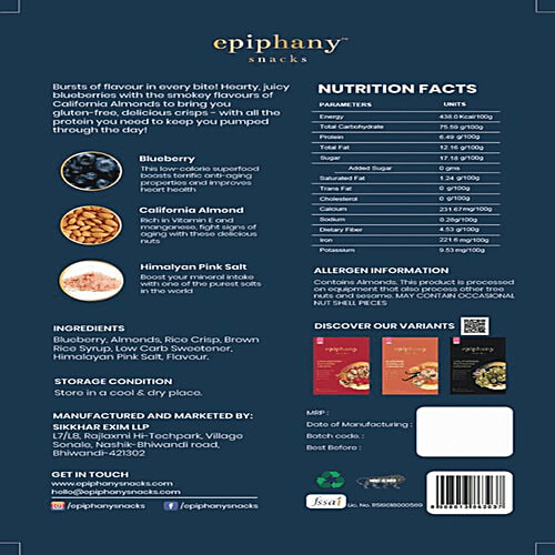 Epiphany Snacks Blueberry Almond Crisps, 85 g  