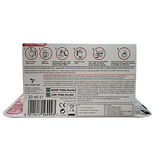 Air wick Essential Mist Automatic Fragrance Mist Diffuser Kit - Machine+Jasmine & Peony, 20 ml  