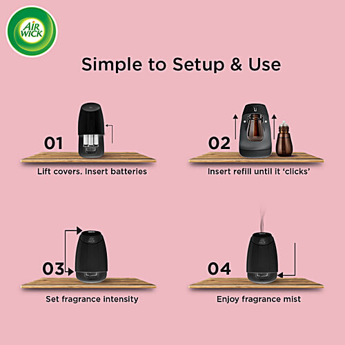 Air wick Essential Mist Automatic Fragrance Mist Diffuser Kit - Machine+Jasmine & Peony, 20 ml  