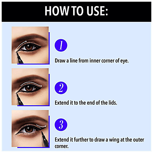 Blue Heaven Intense Kajal + Liner Duo, 0.30 g Jet Black Water Proof, Smudge Proof