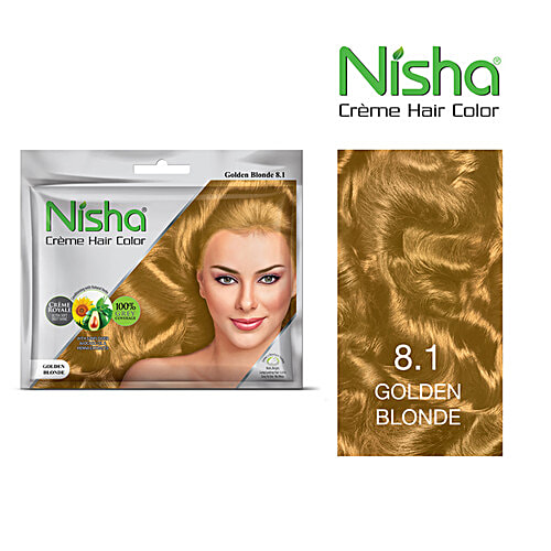 Nisha Creme Hair Colour, 1 pc (30 ml + 20 g) 100% Grey Coverage & No Ammonia