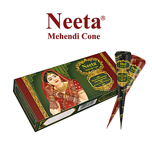Neeta Mehendi Cone - 100% Natural Henna, 20 g Pack of 4 100% Natural Henna