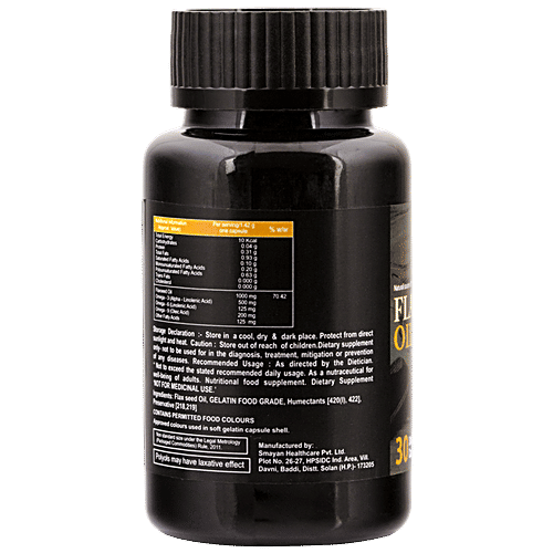 Alvizia Flaxseed Oil Softgel Capsule - 1000 Mg, 30 pcs  Natural Source Of Omega 3, 6 & 9