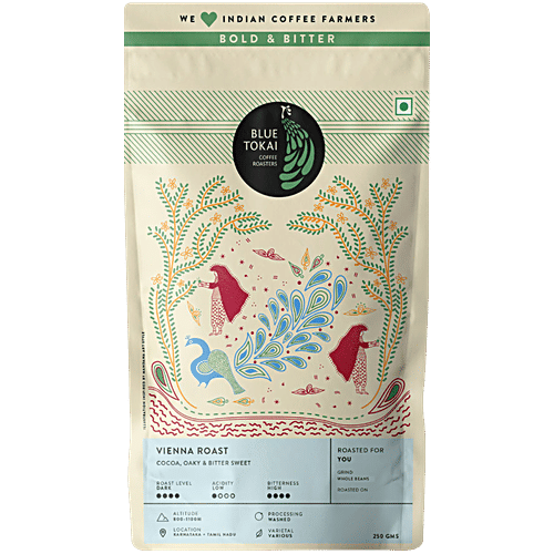 Blue Tokai Vienna Dark Roast Whole Beans Arabica Coffee, 250 g Pouch