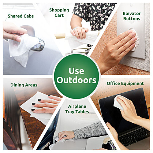 Ajax Eco Multipurpose Sanitizing Wipes - Fresh Lemon, 100% Natural, Made from Bamboo, 110 pcs  Removes 99.9% of Germs