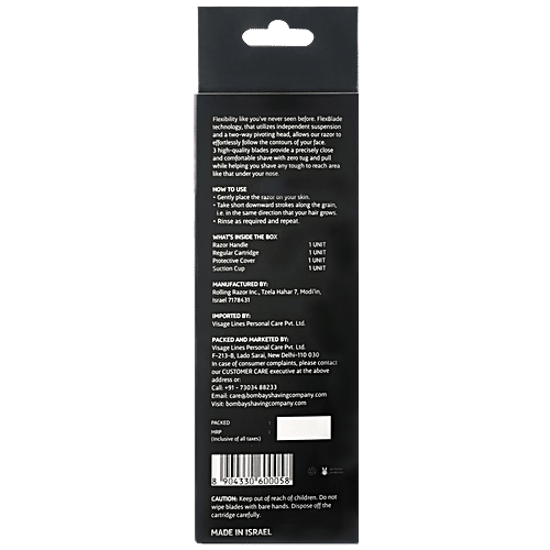 Bombay Shaving Company Dexter V6 Manual Razor For Men With Flexblade Technology, 4 pcs  