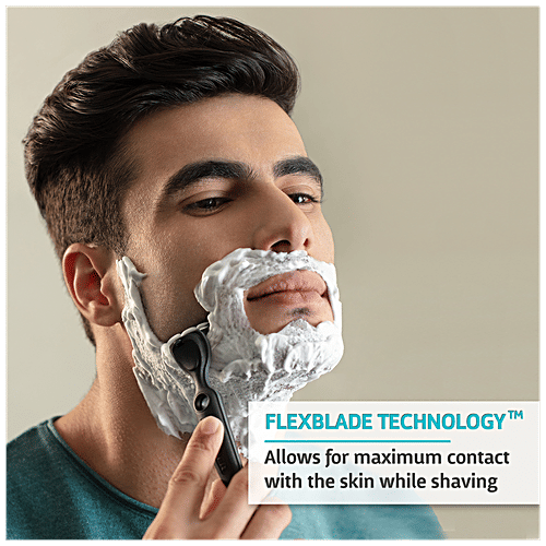 Bombay Shaving Company Dexter V6 Manual Razor For Men With Flexblade Technology, 4 pcs  
