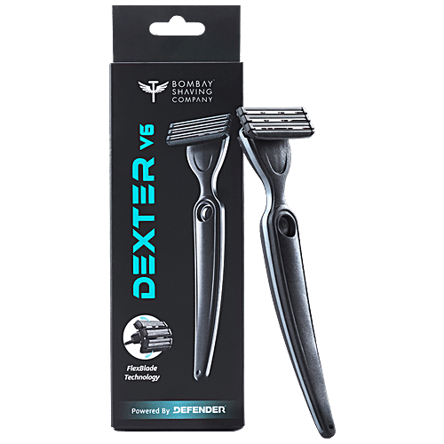 Bombay Shaving Company Dexter V6 Manual Razor For Men With Flexblade Technology, 4 pcs  