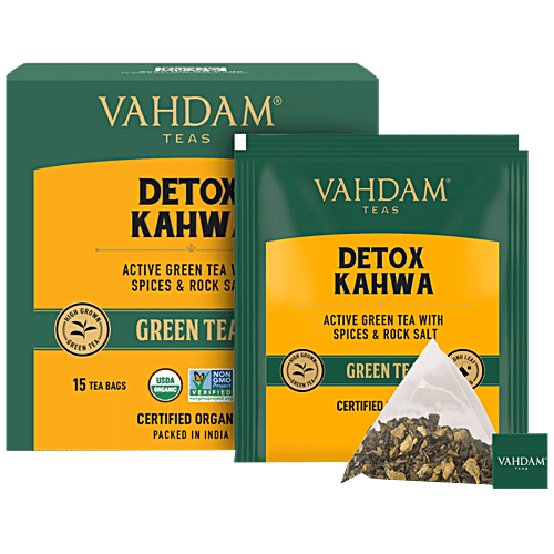 Buy VAHDAM Green Tea Organic Detox Kahwa Long Leaf Online at Best