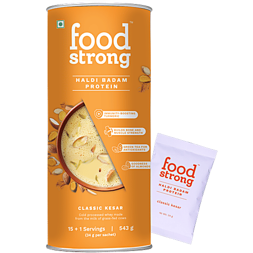 Buy Food strong Haldi Badam Protein Classic Kesar, 16 Servings Online