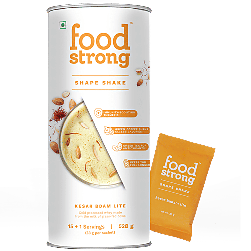 Food strong Shape Shake - Kesar Badam Lite, 16 Servings, 528 g