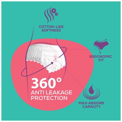 Evereve Evereve Ultra Absorbent Disposable Period Panties - M - L, , 360 Degree Anti-Leakage Protection, with Everlock Technology, 2 pcs, 2 pcs  