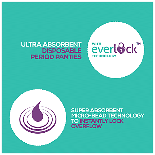Evereve Evereve Ultra Absorbent Disposable Period Panties - M - L, , 360 Degree Anti-Leakage Protection, with Everlock Technology, 2 pcs, 2 pcs  