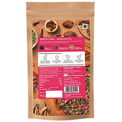 Chaayos Gods Chai Herbal Green Tea, 100 g  