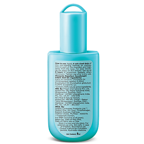 Good Knight Mild Bloom Fabric Roll On - Personal Repellent, 8 ml  Mild Bloom Fragrance
  Natural Actives