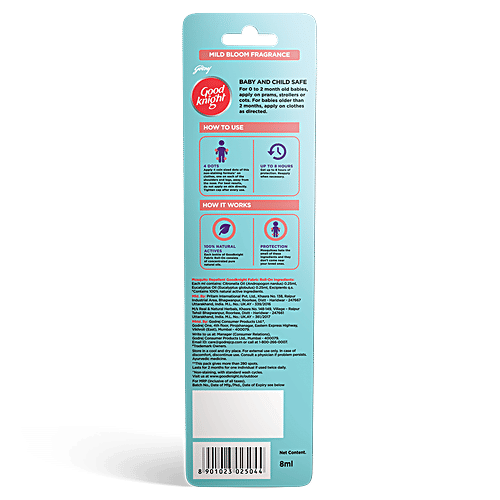 Good Knight Mild Bloom Fabric Roll On - Personal Repellent, 8 ml  Mild Bloom Fragrance
  Natural Actives