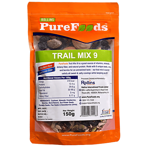 Buy PureFoods Trail Mix 9 Mix Nuts and Seeds Online at Best Price of Rs