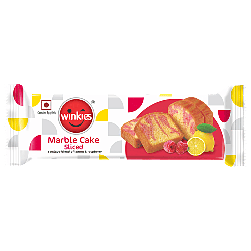 Winkies Marble Sliced Cake - Lemon & Raspberry, Fluffy, Soft, Rich In Taste, 110 g Carton 