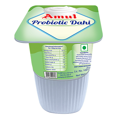 Amul Probiotic Dahi, 180 g Cup 