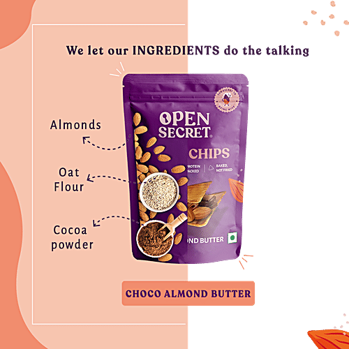 Open Secret Nutty Chips - Choco Almond Butter, Baked Supergrain Chips, Protein Packed, Not Fried, 30 g  