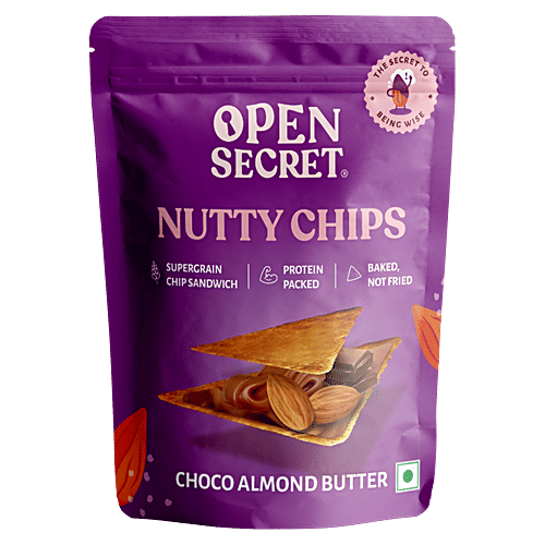 Open Secret Nutty Chips - Choco Almond Butter, Baked Supergrain Chips, Protein Packed, Not Fried, 30 g  