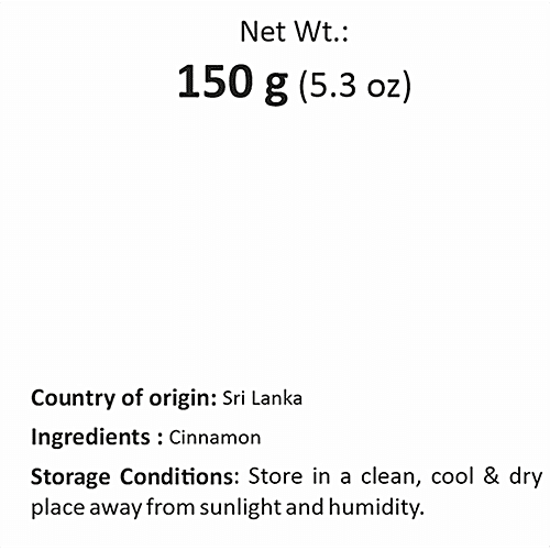 Earthon Organic True Cinnamon Sticks From Ceylon, Dalchini, 100 g  