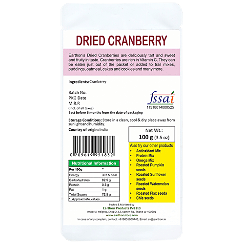 Buy Earthon Organic Dried Cranberry Online at Best Price of Rs 197