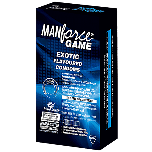 Manforce Condoms 3 in 1 Game Condoms, Exotic Flavoured, 10 pcs