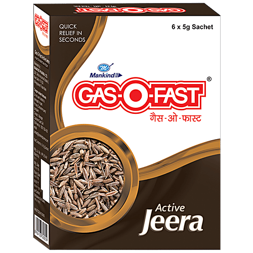 Mankind Gas-O-Fast, Active Jeera, 5 g (Pack of 6)