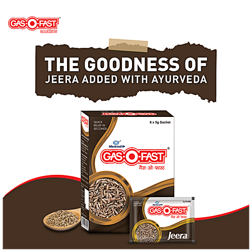 Mankind Gas-O-Fast, Active Jeera, 5 g (Pack of 6)